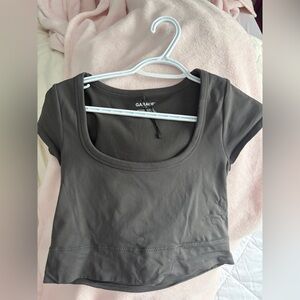 Garage Women's Gray Crop T-Shirt